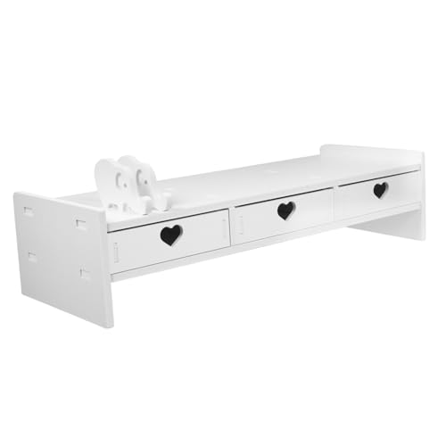 Gogogmee Tastaturlagerständer Stand Erhöher einfach für Schublade Halter Tischcomputerständer Riser Laptop-Erhöhungsbasis Schreibtisch-Monitor-Riser Desktop-Monitorständer WPC Weiß von Gogogmee