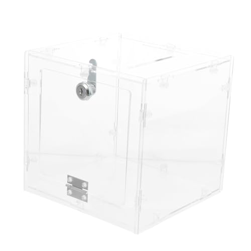 Gogogmee Transparente Acryl Wahlurne mit Stabilem Schloss Abschließbare Spendenbox für Tickets Vorschläge Geld und Lose Sicherer und Robuster Behälter für Fundraising und Abstimmungen von Gogogmee