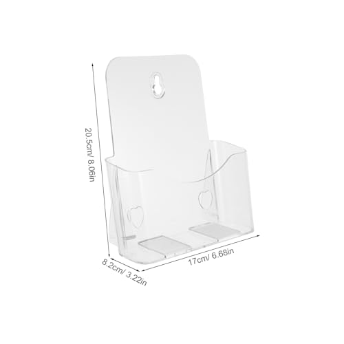 Gogogmee Transparenter Acryl Magazinhalter Wandmontage Dokumentenorganizer Broschürenständer für Büro Desktop Aufbewahrung und Geordnete Präsentation von Prospekten und Karten von Gogogmee