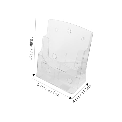 Gogogmee Transparenter Dokumentenhalter aus Acryl Wandregal für Broschüren Prospekte und Postkarten Stabiler Büro Organizer für Aktenablage Platzsparende Präsentation von Gogogmee