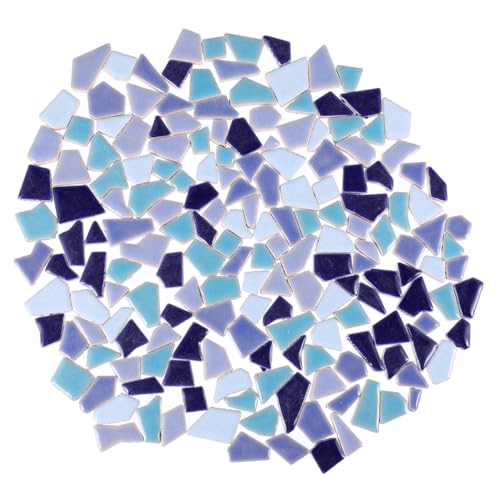 Gogogmee Unregelmäßige Keramik mosaikfliesen Blau Gemischt Robuste DIY Bastelsteine für Garten Bad Heimdekoration Frostsicher Langlebig und Vielseitig Einsetzbar von Gogogmee