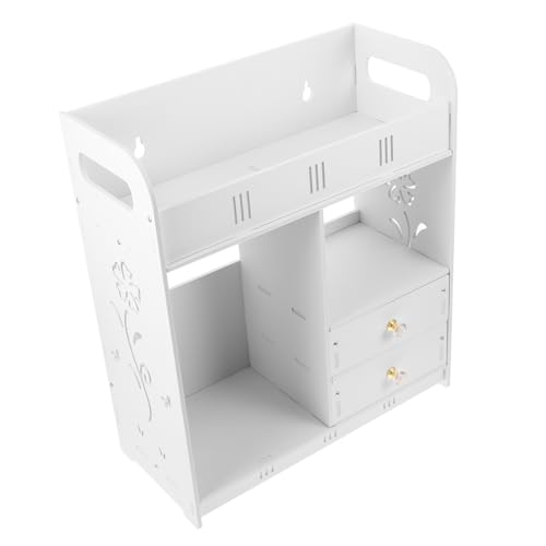 Gogogmee Wandregal für Badezimmer und Wohnzimmer Multifunktionales Holzregal mit Großer Lagerkapazität Wasserdichtes und Langlebiges Design für Optimale Organisation und Stilvolle von Gogogmee