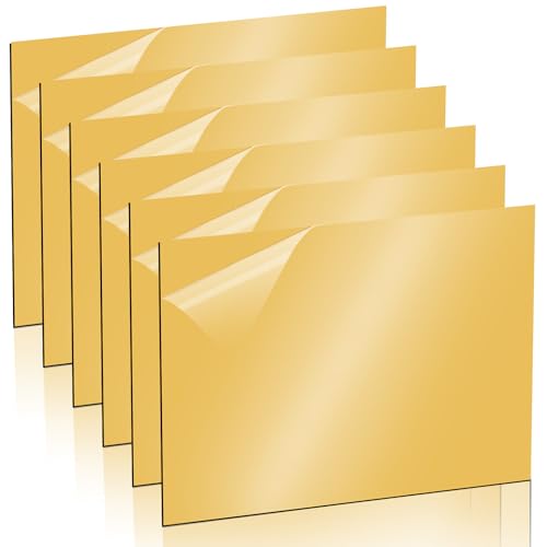 Gohytal Abs Platte Gold 6 Stück, Acrylglas Gold Lasergravur Rohlinge, Laserrohlinge für Gravur 30 x 20 cm 1,3 mm, Acrylplatte zum Lasern für Namensschild Haustür, Gravurplatte für DIY-Schneiden von Gohytal