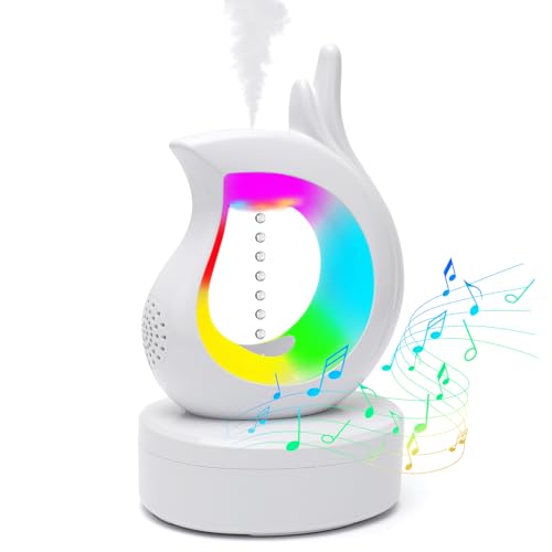 Gohytal Anti-Schwerkraft Luftbefeuchter,2-in-1 Humidifier Aroma Diffuser mit Bluetooth & 7 Farben LED Nachtlicht Lautsprecher Automatische Abschaltung für Growbox Schlafzimmer Wohnzimmer Kinderzimmer von Gohytal