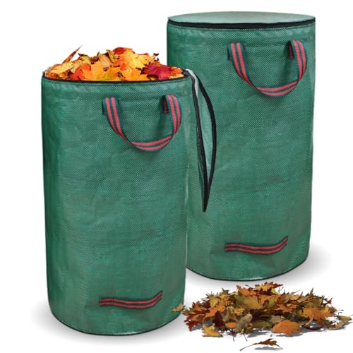 Gohytal Gartensack 2x120L, Gartenabfallsack mit Deckel & 4 Griffen, Wasserdicht, Faltbar, Wiederverwendbar Stabile Laubsäcke für Rasenschnitt, Laub, Hecke & Gartenabfälle Gohytal Gartensack 2x120L, Gartenabfallsack mit Deckel & 4 Griffen, Wasserdicht, Faltbar, Wiederverwendbar Stabile Laubsäcke für Rasenschnitt, Laub, Hecke & Gartenabfälle von Gohytal