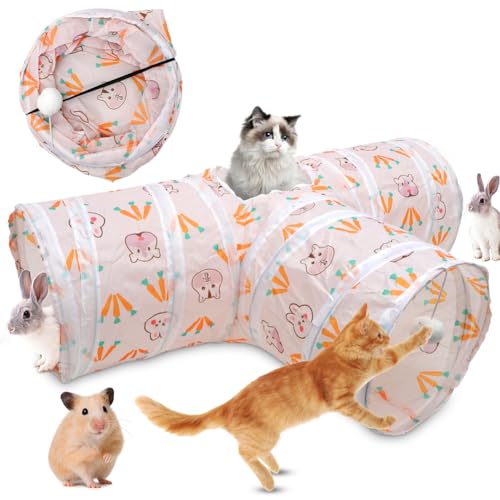 Gohytal Katzentunnel, 3-Wege Katzenspielzeug Katzentunnel, Kaninchen Tunnel, Faltbar Katze Spielzeug Hundenspielzeug Spieltunnel,T-förmiger Katzenspieltunnel für Hasen Meerschweinchen Katzen Kaninchen Gohytal Katzentunnel, 3-Wege Katzenspielzeug Katzentunnel, Kaninchen Tunnel, Faltbar Katze Spielzeug Hundenspielzeug Spieltunnel,T-förmiger Katzenspieltunnel für Hasen Meerschweinchen Katzen Kaninchen von Gohytal
