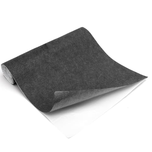 Gohytal Klebefilz Selbstklebend 1mm, 40x220cm Selbstklebend Filzstoff, Bespannstoff aus Filz, Selbstklebender Klebriger Filz Mehrzweckklebstoff für DIY Box Liner, Stühle Möbel, Graphit, 1mm Dicke von Gohytal