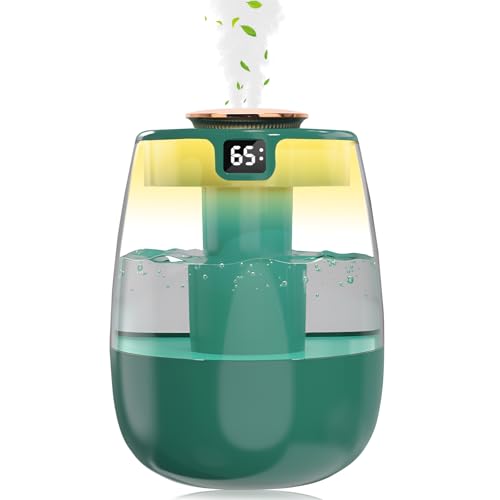 Gohytal Luftbefeuchter 280ml, Ultraschall Humidifier mit Aromazerstäuber 360° Dampfdüsen Superleise mit Doppeldüse Aroma Diffuser Ätherische für Schlafzimmer Babyzimmer Kinderzimmer Pflanzen Büro,Rosa von Gohytal