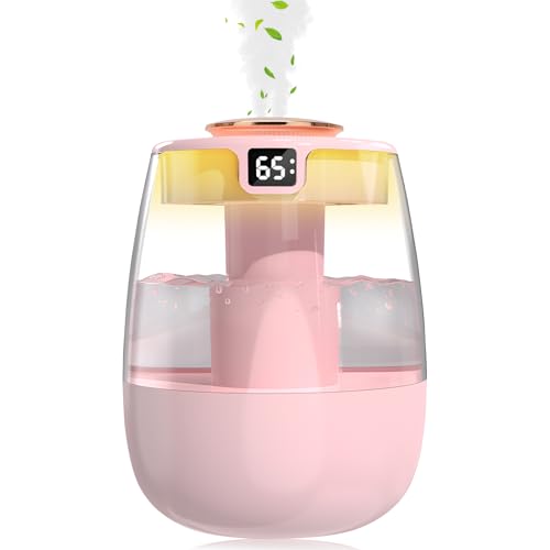 Gohytal Luftbefeuchter 280ml, Ultraschall Humidifier mit Aromazerstäuber 360° Dampfdüsen Superleise mit Doppeldüse Aroma Diffuser Ätherische für Schlafzimmer Babyzimmer Kinderzimmer Pflanzen Büro,Grün von Gohytal