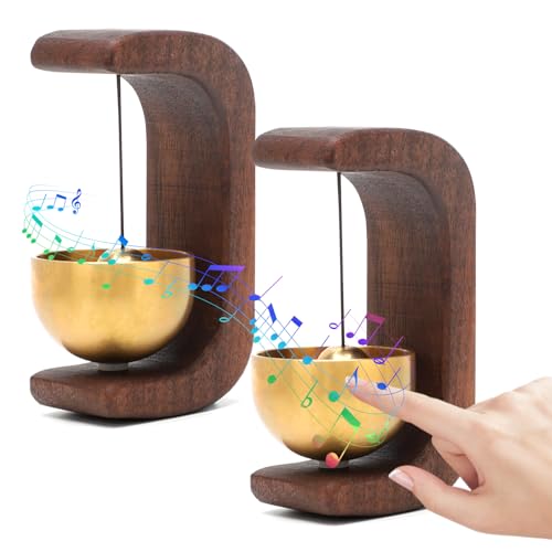 Gohytal Magnetisches TüRglocke Ohne Bohren, Retro Türklingel Willkommenstürklingeln für Haustüren Suction Door Type Solid Wood Wind Chime Artisan Cafés Haustüren Haustiertüren Geschäfte Kühlschränke von Gohytal
