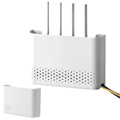 Gohytal Router Box, Router Verstecken, Router Schrank WLAN Box Verstecken, Router Regal WLAN Box, WiFi Router Aufbewahrungsbox Routerbox für Zuhause Schlafzimmer Wohnzimmer Büro, 25.6 * 17 * 5.4cm von Gohytal