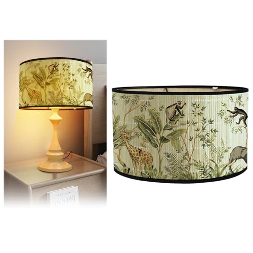 Gohytal Lampenschirm Stehlampe, E27 Rund Tischlampen Rustikale Lampenschirme Retro Gewebter Moderne und Vintage Lampenschirm Stehlampe Hängelampe boho lampenschirm für Wohnzimme B von Gohytal