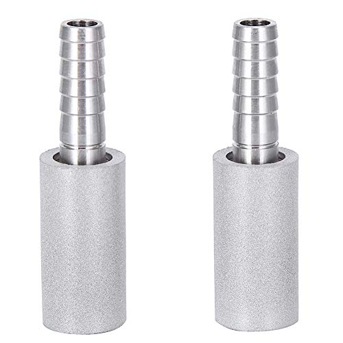 Goick 2 Stück 0,5 μm Diffusionsstein, Belüfungsstein Diffusionssauerstoffstein mit 1/4 Zoll Mikron Belüftungsstein Kohlensäurestein für Heimbrauen von Goick