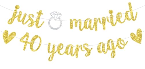 Banner mit Aufschrift "Just Married 40 Years Ago", "Happy 40 Anniversary, We Still Do", Hochzeitsdekoration, Partyzubehör von Goilpanitdia