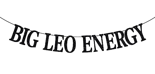 Big Leo Energie Banner, Leo Geburtstag Dekor, 12 Sternzeichen Konstellationen Geburtstag Motto Party Dekorationen (Schwarzer Glitzer) von Goilpanitdia