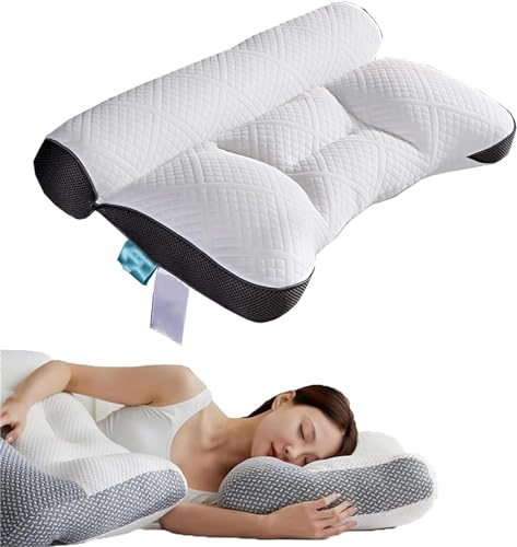 2024 New Suncrafta Ergonomic Pillow, Ergonomic Goose Down Pillow,Sleep Enhancing Cervical Support Comfort Goose Down Pillow,Cervical Pillow for Neck Pain Relief (Grey) von Gokame