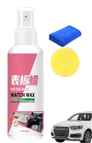 Car Dashboard Polishing Care Wax Spray, Car Dashboard Care, Interior Car Spray Cleaner Dashboard, High Protection Quick Coating Spray, for Car UV Protection, with Wipe & Sponge (1) von Gokame