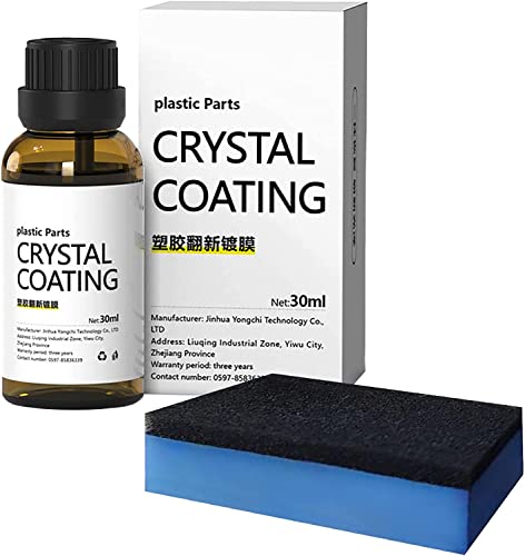 Plastic Parts Crystal Coating 30ml, Great Gloss Retention and Protection for Car, Plastic Parts Refurbish Agent, Car Cleaning Kit Plastic Revitalizing Coating Agent with Sponge (1pcs) von Gokame