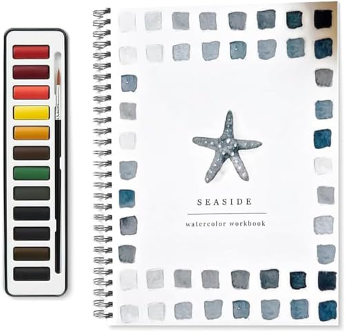 Watercolor Workbooks, Beginner-Friendly Birds Watercolor Painting Kit with 12 Colors WatercolorPaint Set, Brush, Art Crafts Painting Supplies, WatercolorBook for Kids Adults Teens (Seaside) von Gokame
