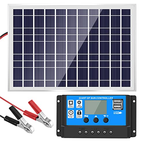 Gokelomg 30W 12V Solarpanel BatterieladegeräT + 40A Controller für RV Auto Boot zu Hause Camping Gokelomg 30W 12V Solarpanel BatterieladegeräT + 40A Controller für RV Auto Boot zu Hause Camping von Gokelomg