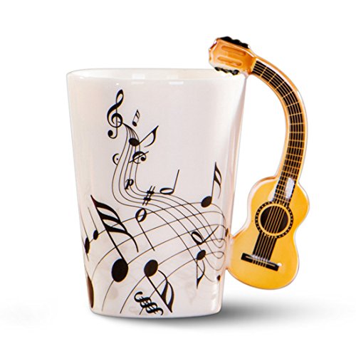 Gokelomg Kreative Neuheit Gitarre Keramik Tasse frei Kaffee Milch Tee Tasse Persoenlichkeit Becher einzigartige Musikinstrument Geschenk Tasse von Gokelomg