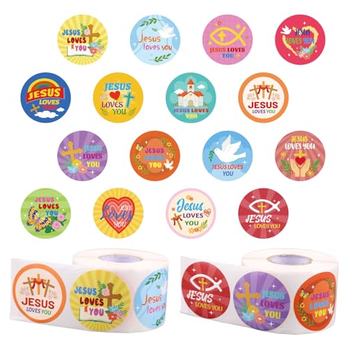 1000stk Jesus Liebt Dich Aufkleber, Bunte Christliche Religiöse Aufkleberrolle Religiöses Thema Ideal für Kinder Dekorativer Umschlag Karton Anreizgeschenk 1000stk Jesus Liebt Dich Aufkleber, Bunte Christliche Religiöse Aufkleberrolle Religiöses Thema Ideal für Kinder Dekorativer Umschlag Karton Anreizgeschenk von Goktvai