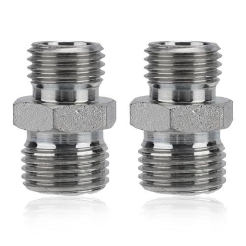 2 Stück M14 auf M16 Hydraulikadapter Armaturen, Gewindeverbinder aus Kohlenstoffstahl für Minibagger 115757 Ersatz Passend für Hydraulische Daumen und Kippschaufelbefestigung 2 Stück M14 auf M16 Hydraulikadapter Armaturen, Gewindeverbinder aus Kohlenstoffstahl für Minibagger 115757 Ersatz Passend für Hydraulische Daumen und Kippschaufelbefestigung von Goktvai