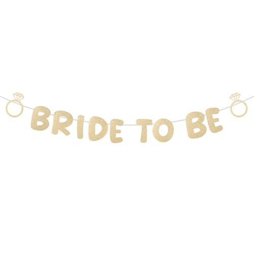 Banner Bride To Be, Kein DIY-Glitzer Goldene Dekorationen für Die Zukünftige Braut Vorgespannte Banner Junggesellinnenabschiede für Hochzeit Verlobung Brautparty Party-Dekoration von Goktvai