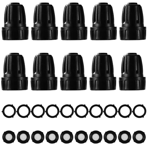 Goktvai 10stk 1/2" Tropfbewässerungs Endkappen, Inkl 10 Filterscheiben und 10 Gummischeiben für 16mm (1/2" ID x 0,6-0,63" AD) Bewässerungsschläuche Armaturen für Gartenbewässerungssysteme von Goktvai