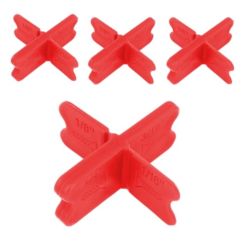 Goktvai 4 Stück Abstandshalter für Terrassendielen, Verschiedene Stärken 1/16" 1/8" 3/16" 1/4" Deck Abstandshalter Werkzeug aus Druckimprägniertem Holz und Verbundbelägen (Rot) von Goktvai