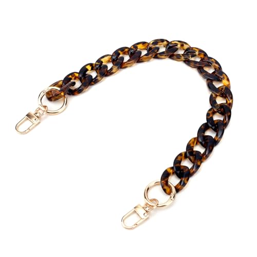 Goktvai Taschenkette mit Leopardenmuster, 40 cm Großer Acryl-Geldbörsenkettengurt mit Schnalle aus Legierung Vintage Ersatz Schultergurt für Handtaschen Geldbörsen Taschenzubehör von Goktvai