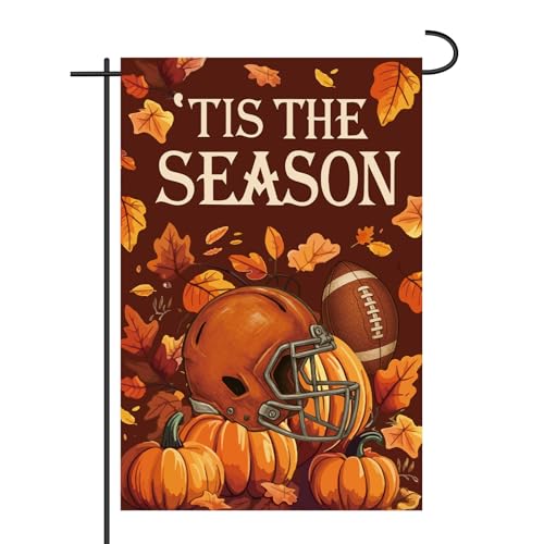 Herbst Fußball Gartenflagge, 45x30cm Doppelseitig Rugby Herbstflagge Ahornblätter Kürbis Spieltag Fußball Dekoration für Saisonale Außendekoration Herbst Fußball Gartenflagge, 45x30cm Doppelseitig Rugby Herbstflagge Ahornblätter Kürbis Spieltag Fußball Dekoration für Saisonale Außendekoration von Goktvai