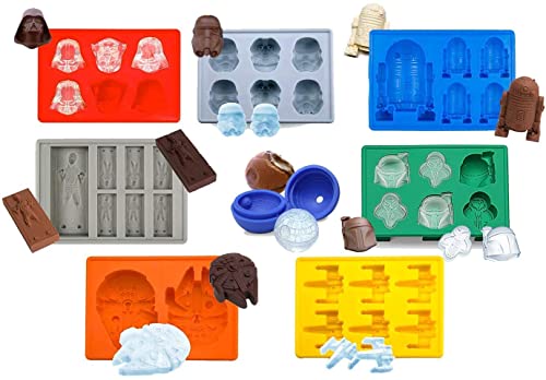 INKU Star Wars Silikonform-Set Star Wars Eis- und Schokoladenwürfel Stormtrooper, Darth Vader, X-Wing Fighter, Millennium Falcon, R2-D2, Han Solo, Boba Fett, Todesstern INKU Star Wars Silikonform-Set Star Wars Eis- und Schokoladenwürfel Stormtrooper, Darth Vader, X-Wing Fighter, Millennium Falcon, R2-D2, Han Solo, Boba Fett, Todesstern von Gold INKU