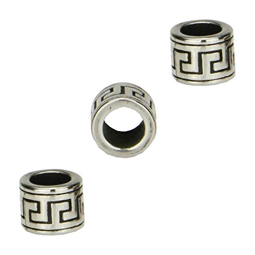 3 Bartperlen Beads Haarschmuck keltische Runen Edelstahl Großloch 4,5mm 3 Stück, Anzahl:3 Stück von Gold77