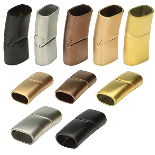 Edelstahl Verschluss 12 x 6mm integrierter Magnet, Verschlüsse 5 matte Farben | Schwarz | Silber | Gold | Rosegold | Kupfer, Farbe Metall:Gold Matt von Gold77