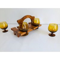 Rustikaler Glashalter I Poliertes Wurzelholz Kunsthandwerk Handarbeit Tragegestell Sixties Rustikaler Glashalter I Poliertes Wurzelholz Kunsthandwerk Handarbeit Tragegestell Sixties von GoldBande