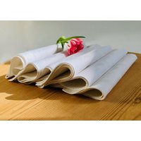 6 Elegante Große Damastservietten Im Set I Weiß Mit Ornamenten Mundtücher Aussteuer von GoldBande
