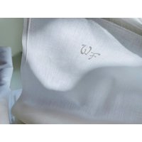 strahlend Weiße Laken in 3 Varianten I Monogramm Handgestickt Aussteuer Bett Und Tisch Wf von GoldBande