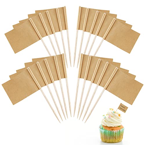 GoldOars 200 Stücke Zahnstocher Fahnen Kraft Papier Flagge Cocktail Cupcake Zahnstocher Obst Picks für Cupcake Topper Party Kuchen Lebensmittel Lieferungen von GoldOars