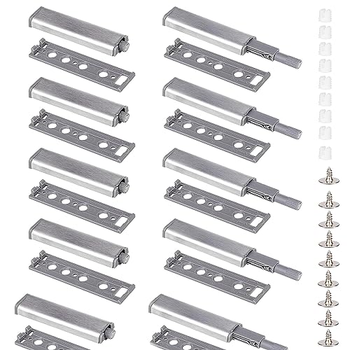 GoldRock 10 Stück Drucktüröffner Push to Open Türöffner, Tip on für Türen, Softclose Nachrüsten, Softclose Türdämpfer Silber, Magnetschnäpper Dämpfer für Schranktüren, Magnet Türschließer Schranktür von GoldRock