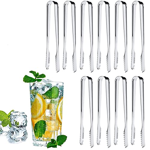 GoldRock Eiszange Set,10 Stück Edelstahl Eiszange klein Zuckerzange,Süßigkeiten Zange Mini,Edelstahl Zuckerzange Set,Candy Eiswürfelzange Süßigkeiten Zange Servierzange für Hochzeit Party Candy Bar von GoldRock