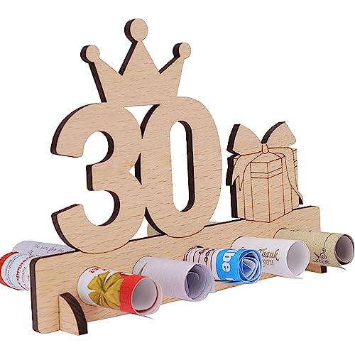 GoldRock 30 Mann Frau, Gästebuch Geldgeschenke Geburtstag 30,Geschenkideen zum 30 Geburtstag Deko,30 Geburtstag Männer Frauen Geschenk Holz,30er Schild Geburtstag,Jubiläum Geschenk von GoldRock