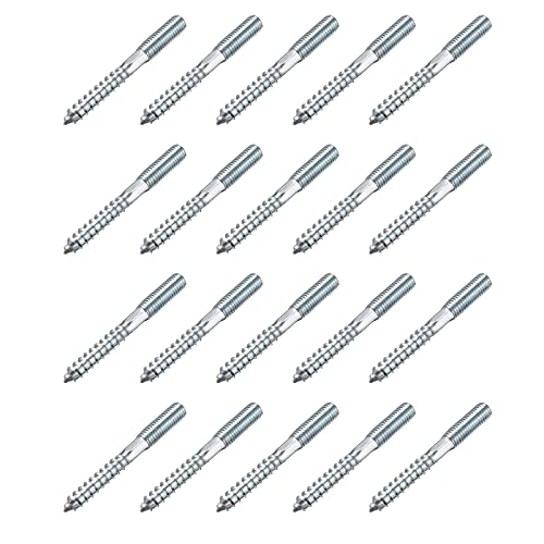 GoldRock 20 Stück M10 x 80 mm Stockschrauben, Verzinkt Stockschraube m10, Gewindestifte Doppelgewindeschrauben Rohrschellen Befestigungsmaterial Montagematerial für einfaches Eindrehen von GoldRock