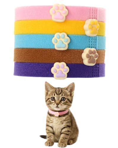 GoldTiger Halsband-Set für Neugeborene, mit süßem Pfotenabdruck, 5 Stück, Gesamtlänge 22,9 cm GoldTiger Halsband-Set für Neugeborene, mit süßem Pfotenabdruck, 5 Stück, Gesamtlänge 22,9 cm von GoldTiger