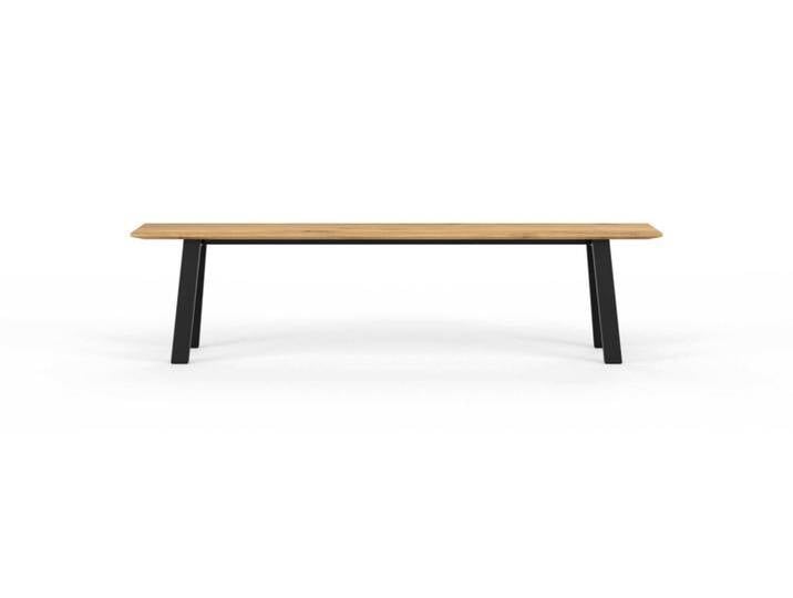 Design Bank JOONA Wildeiche massiv in 180x35cm. Massivholz mit schweizer Kante + Metallgestell Schwarz. Hochwertige Sitzbank handgefertigt in DE. Design Bank JOONA Wildeiche massiv in 180x35cm. Massivholz mit schweizer Kante + Metallgestell Schwarz. Hochwertige Sitzbank handgefertigt in DE. von Goldau & Noelle Manufaktur