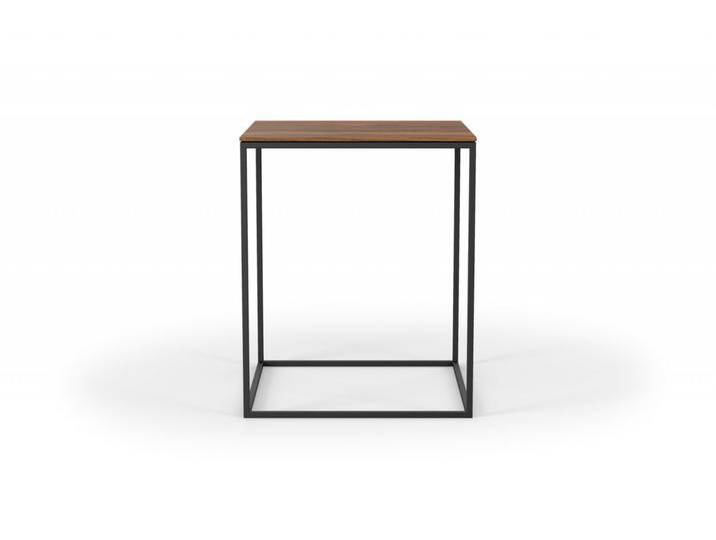 Design Beistelltisch AMAT mit schwarzem Metallgestell. 45x45x55cm. Massivholz Nussbaum mit schwarzem Gestell. Hochwertiger Beistelltisch handgemach... von Goldau & Noelle Manufaktur