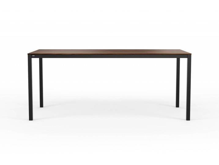 Design Esstisch CARL Massivholz Schwarz. 180x90cm. Nussbaum mit Gestell in Schwarz. Hochwertiger, moderner Massivholz Esstisch handgefertigt in DE. von Goldau & Noelle Manufaktur