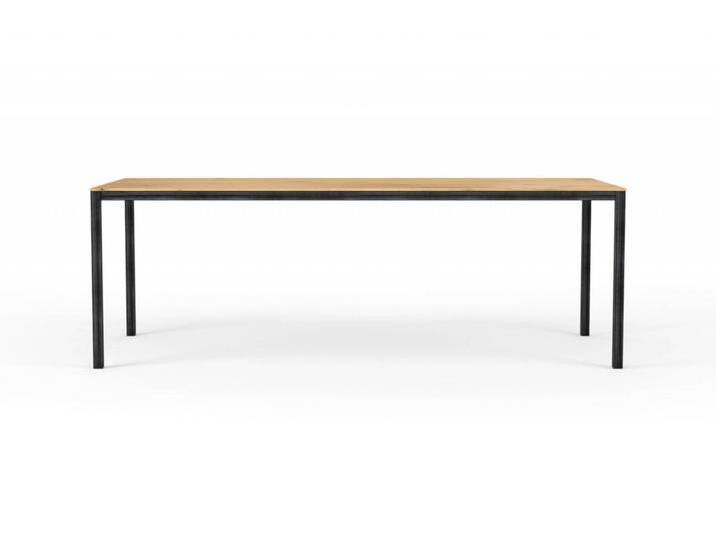Esstisch CARL Wildeiche Massivholz und Metallgestell. 220x100cm. Wildeiche und Rohstahl. Hochwertiger Esstisch im Industrial Style handgefertigt in... von Goldau & Noelle Manufaktur