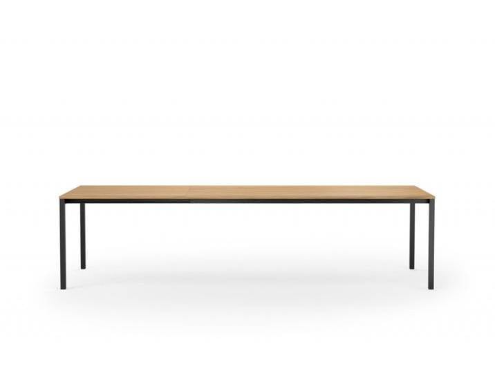 Esstisch ausziehbar in Eiche Massivholz mit Metallgestell in Schwarz. Design Ausziehtisch WILHELM 200x100 mit 100 cm Verlängerung Esstisch ausziehbar in Eiche Massivholz mit Metallgestell in Schwarz. Design Ausziehtisch WILHELM 200x100 mit 100 cm Verlängerung von Goldau & Noelle Manufaktur