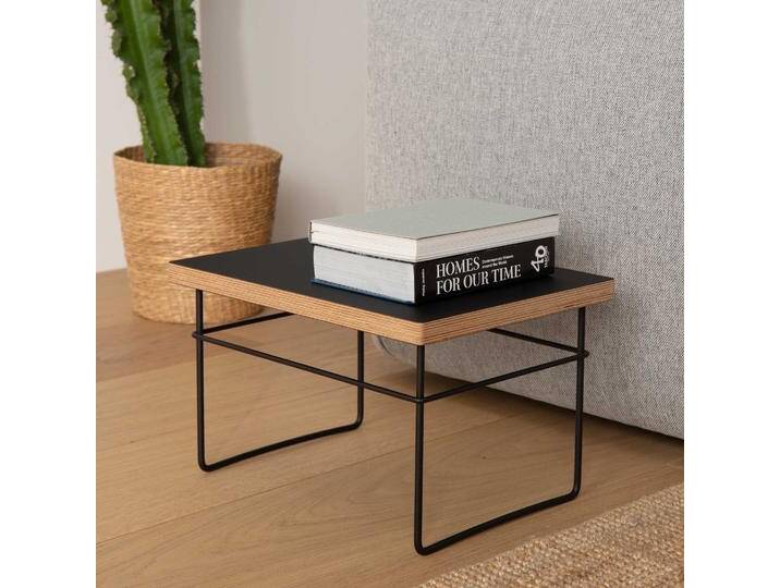 Mini Beistelltisch HUBI HPL Schwarz Drahtgestell Schwarz Kleiner Beistelltisch 42 x 32 x 26 cm Modernes Design Made in Germany Goldau... von Goldau & Noelle Manufaktur